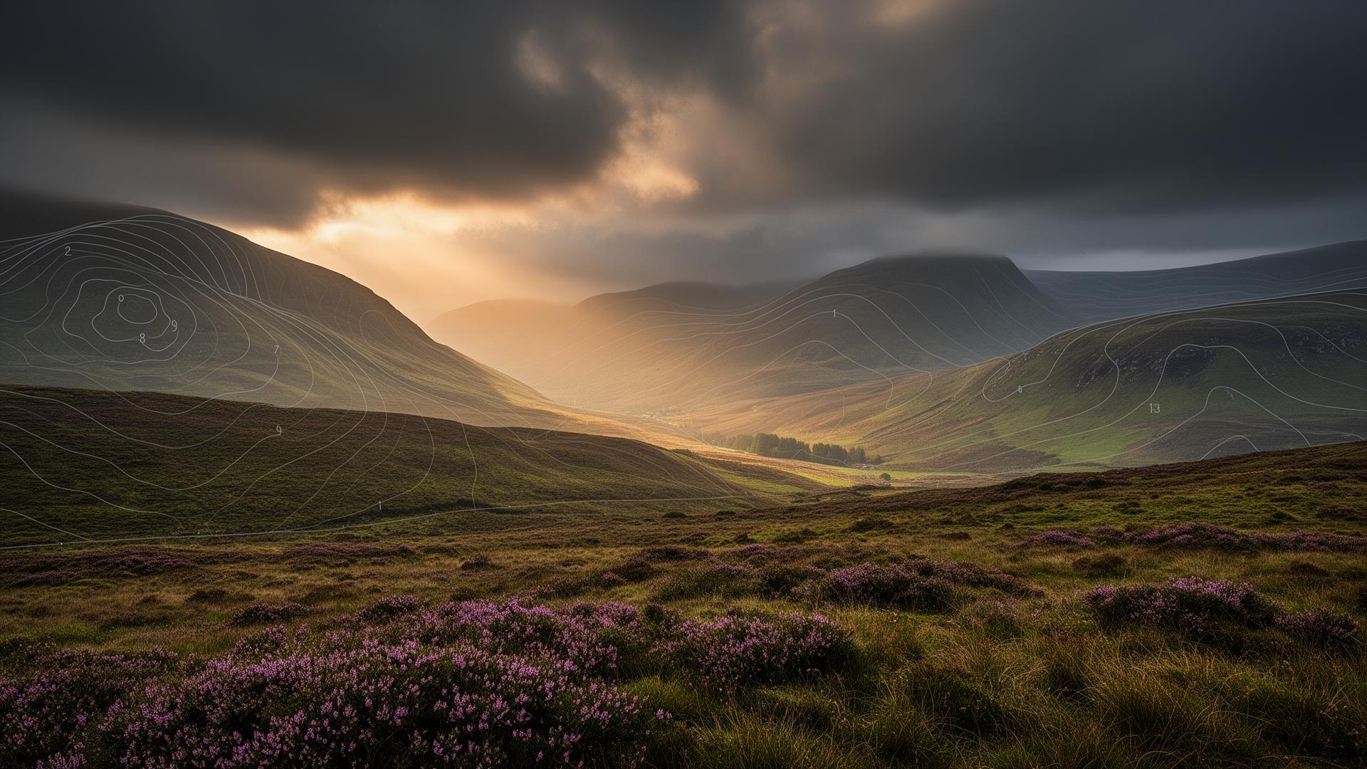 Misty UK mountain landscape